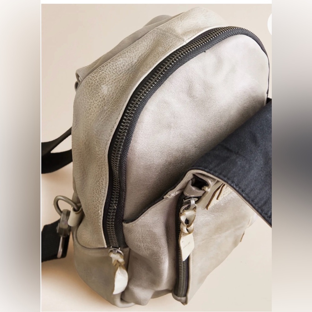 BED|STU Gray Leather Sling Backpack - Picture 4 of 9